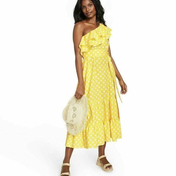 Lisa Marie Fernandez for target linen blend polka dot maxi off the shoulder - Picture 3 of 11